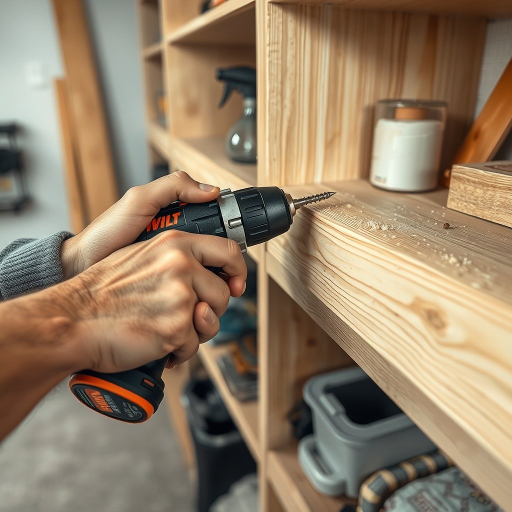 cordless drill in action